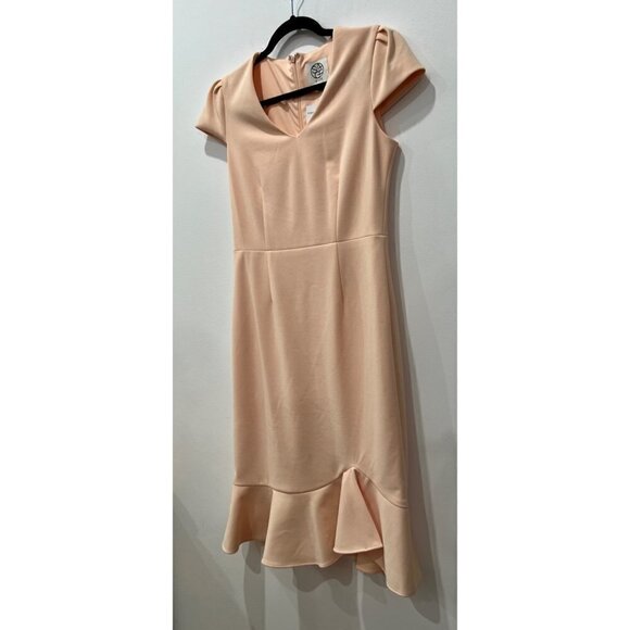 NWT Sage Size 6 Asymmetrical Short Sleeve Bodycon Ruffled Dress MSRP $90 - Picture 6 of 12